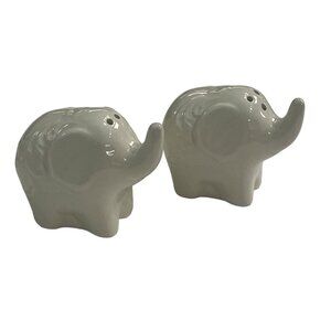 Distant Lands Valencia Salt & Pepper Shaker Elephants Gray Ceramic